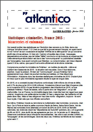 Statistiques criminelles, France 2015 : bizarreries et enfumage