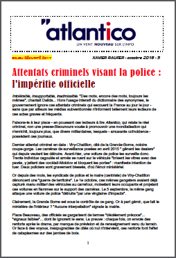 Attentats criminels visant la police : l’impéritie officielle