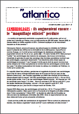 CAMBRIOLAGES : ils augmentent encore – le « maquillage officiel » perdure