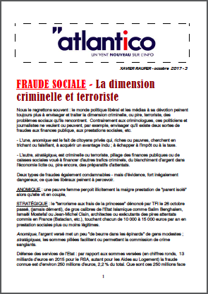 FRAUDE SOCIALE – La dimension criminelle et terroriste