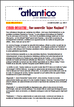 CYBER-DÉSASTRE : Une nouvelle ’ligne Maginot’ ?