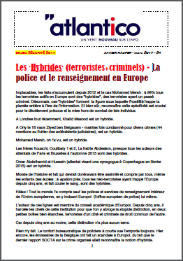 Les ’Hybrides’ (terroristes+criminels) – La police et le renseignement en Europe