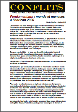 Fondamentaux : monde et menaces à l’horizon 2020