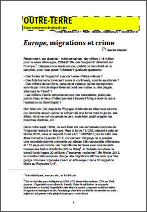 Europe, migrations et crime