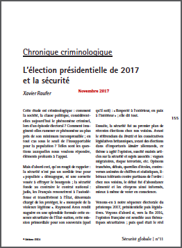 L’élection présidentielle de 2017 et la sécurité