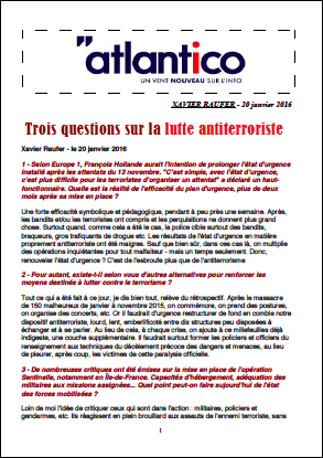 Trois questions sur la lutte antiterroriste