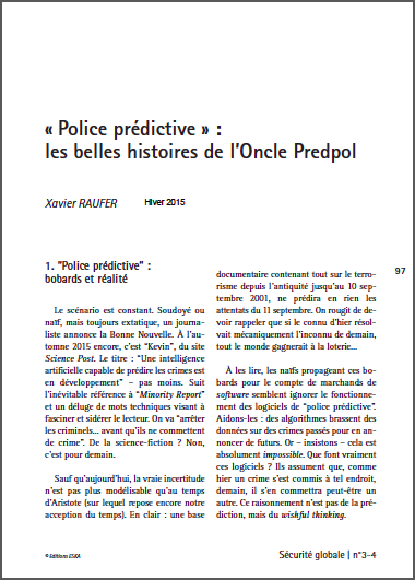 « Police prédictive » : les belles histoires de l’Oncle Predpol