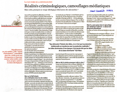 Réalités criminologiques, camouflages médiatiques