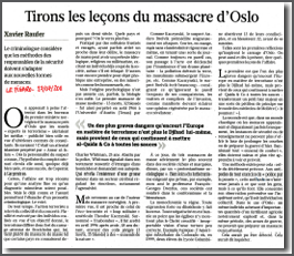 Tirons les leçons du massacre d’Oslo