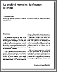 La société humaine, la finance, le crime