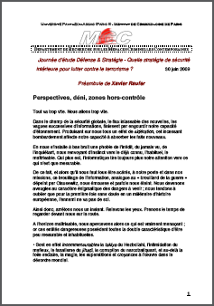 “Perspectives, déni et zones hors-contrôle”