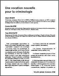 Une vocation nouvelle pour la criminologie