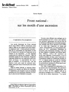 Front National : sur les motifs d’une ascension