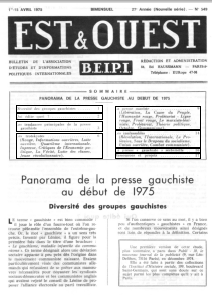 Panorama de la presse gauchiste au début de 1975