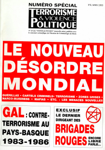 (1993) Articles parus dans Notes et Etudes  Numéros de Terrorisme & Violence Politique N° 6 & 7, 8 – N° 23 & 24, 25 des Notes & Etudes