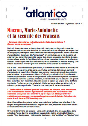 Macron, Marie-Antoinette et la sécurité des Français