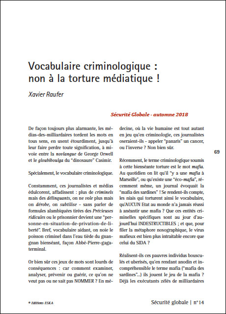 Vocabulaire criminologique : non à la torture médiatique !