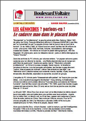 LES GÉNOCIDES ? parlons-en ! Le cadavre mao dans le placard Bobo