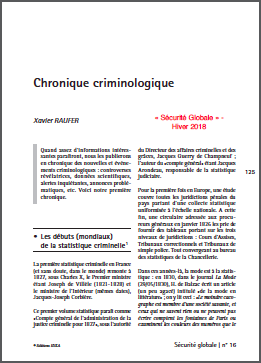 Chronique criminologique