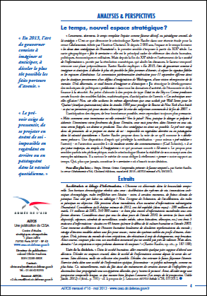 ANALYSES & PERSPECTIVES – Le temps, nouvel espace stratégique ?