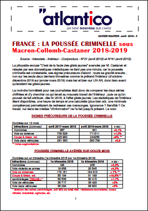 FRANCE : LA POUSSÉE CRIMINELLE sous Macron-Collomb-Castaner 2018-2019