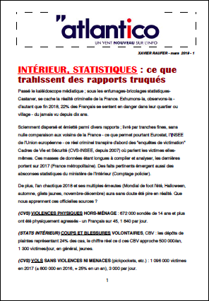 INTÉRIEUR, STATISTIQUES : ce que trahissent des rapports truqués