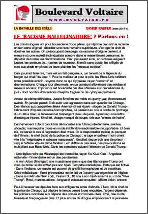 LE « RACISME HALLUCINATOIRE » ? Parlons-en !