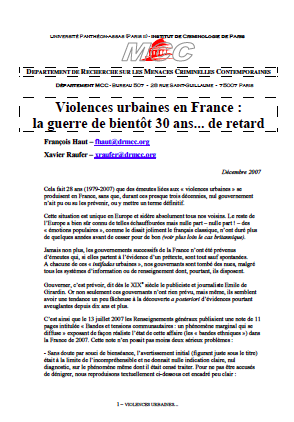 Violences urbaines en France : la guerre de bientôt 30 ans… de retard