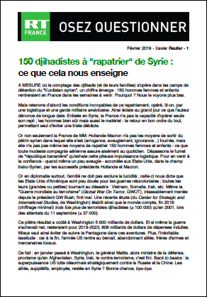 150 djihadistes à « rapatrier » de Syrie : ce que cela nous enseigne