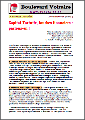 Capital-Tartuffe, fourbes financiers : Parlons-en !
