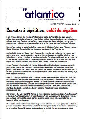 Émeutes à répétition, oubli du régalien