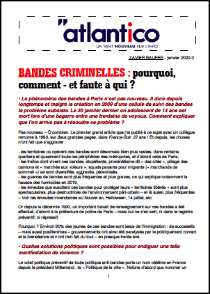 BANDES CRIMINELLES : pourquoi, comment – et faute à qui ?