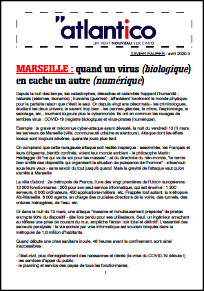 MARSEILLE : quand un virus (biologique) en cache un autre (numérique)