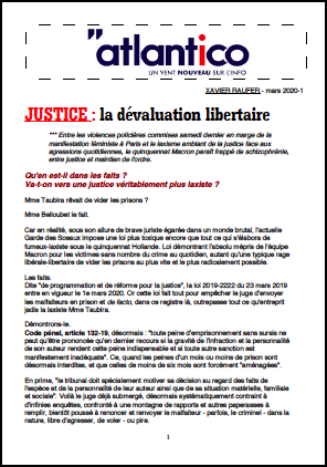 JUSTICE : la dévaluation libertaire