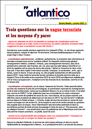 Trois questions sur la vague terroriste et les moyens d’y parer