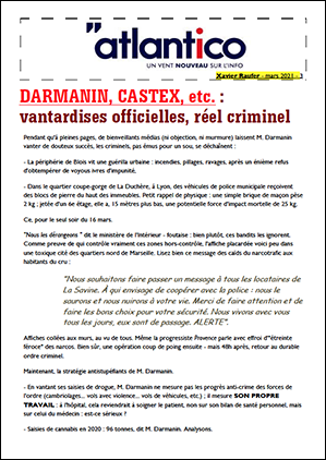 DARMANIN, CASTEX, etc. : vantardises officielles, réel criminel