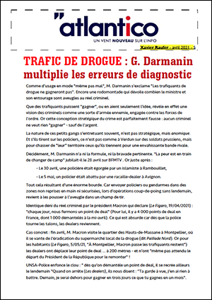 TRAFIC DE DROGUE : G. Darmanin multiplie les erreurs de diagnostic