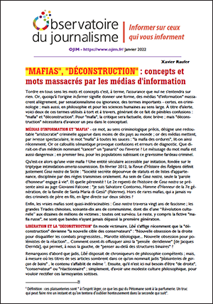 « MAFIAS », « DÉCONSTRUCTION » : concepts et mots massacrés par les médias d’information