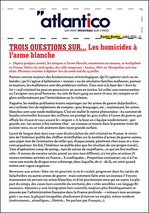 TROIS QUESTIONS SUR… Les homicides à l’arme blanche