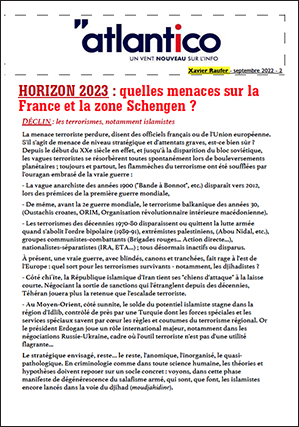HORIZON 2023 : quelles menaces sur la France et la zone Schengen ?
