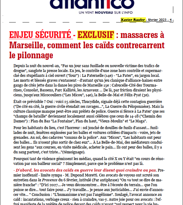 ENJEU SÉCURITÉ – EXCLUSIF : massacres à Marseille, comment les caïds contrecarrent le pilonnage