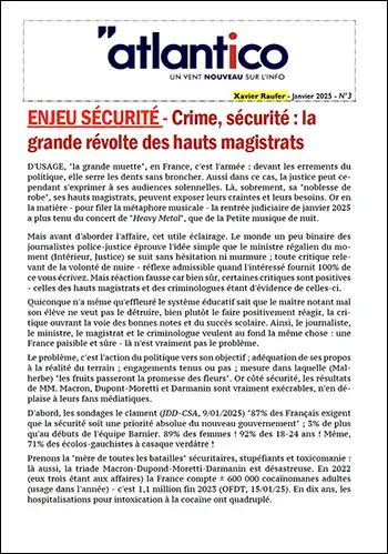 ENJEU SÉCURITÉ – Crime, sécurité : la grande révolte des hauts magistrats