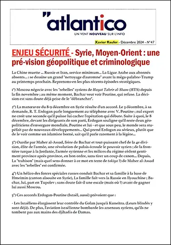 ENJEU SÉCURITÉ – Syrie, Moyen-Orient : une pré-vision géopolitique et criminologique