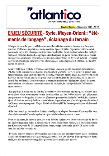 ENJEU SÉCURITÉ – Syrie, Moyen-Orient : « éléments de langage », éclairage du terrain