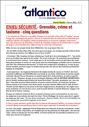 ENJEU SÉCURITÉ – Grenoble, crime et laxisme – cinq questions