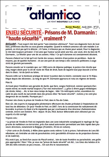 ENJEU SÉCURITÉ – Prisons de M. Darmanin : « haute sécurité », vraiment ?