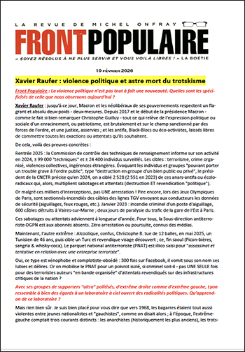 Xavier Raufer : violence politique et astre mort du trotskisme